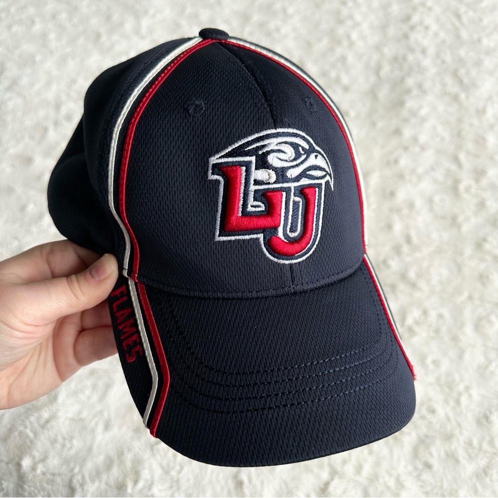 Liberty University Hat Cap Adult OS Navy Flames Eagle Russell Athletic Baseball
